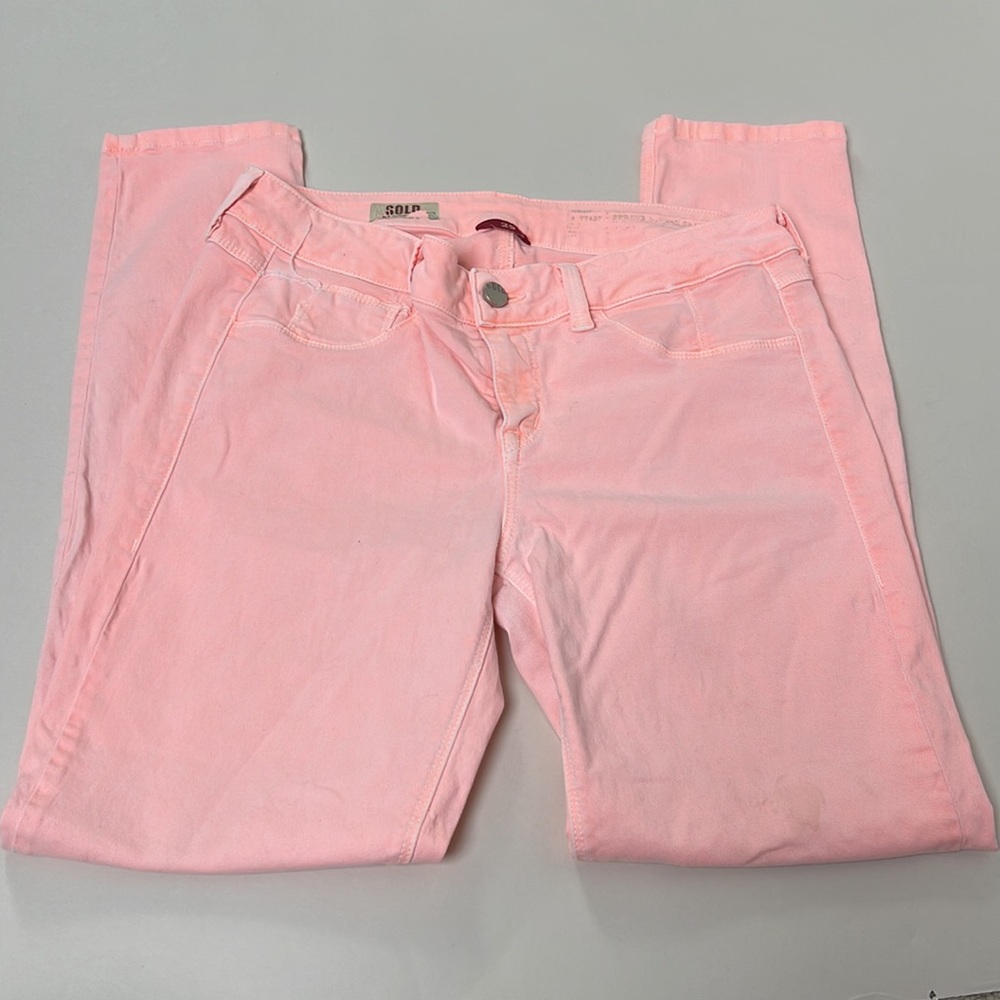 Sold Design Lab neon orange skinny jeans denim size 29